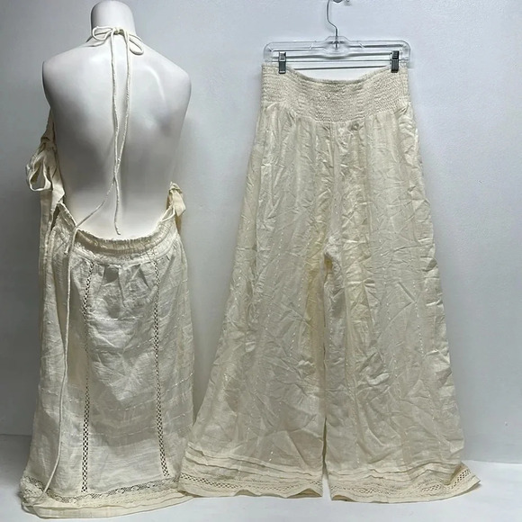 Free People Nikki Co-Ord 2 Piece Matching Set in Ivory Cotton New Size Large - Picture 7 of 10